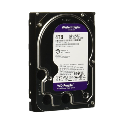 Western Digital 4TB WD Purple Surveillance Internal Hard Drive HDD – SATA 6 Gb/s, 256 MB Cache, 3.5″ – WD42PURZ